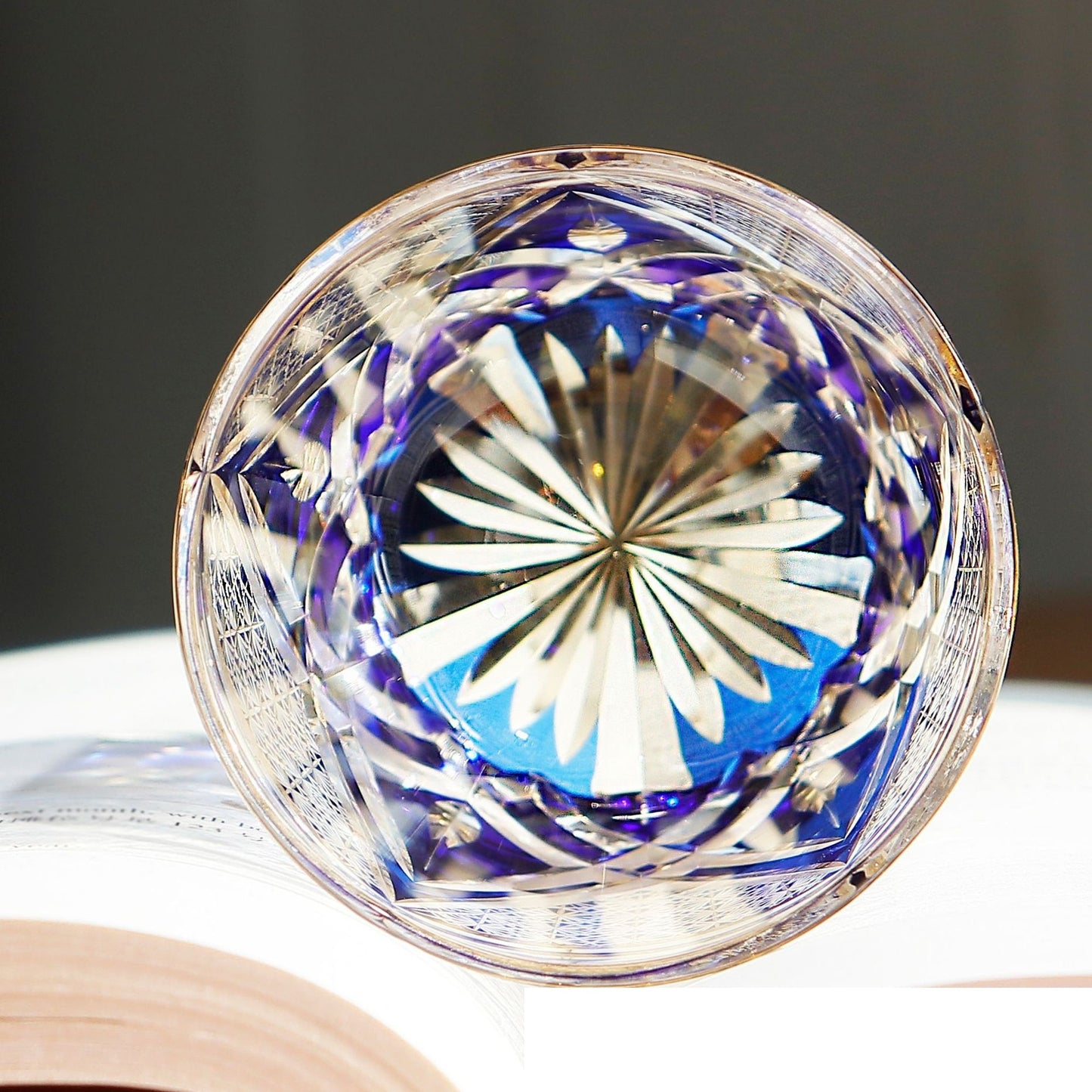 Edo Kiriko Crystal Glass Graceful Blue