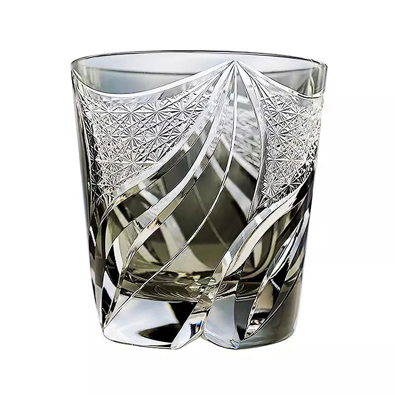 Edo Kiriko Flames Crystal Glass Cup