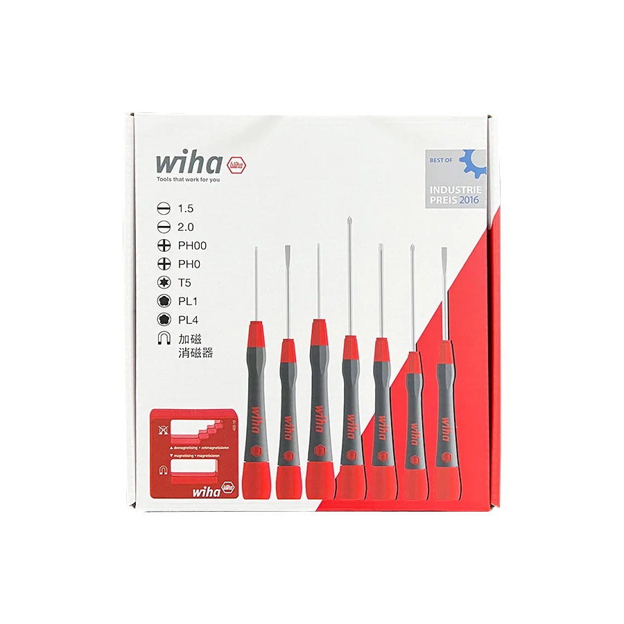 WIHA Precision Screwdriver Set 8Pcs with Demagnetizer