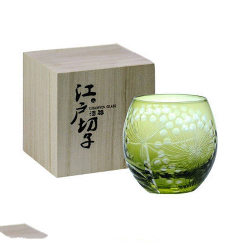 Edo Kiriko Red Blue Green Crystal Glass