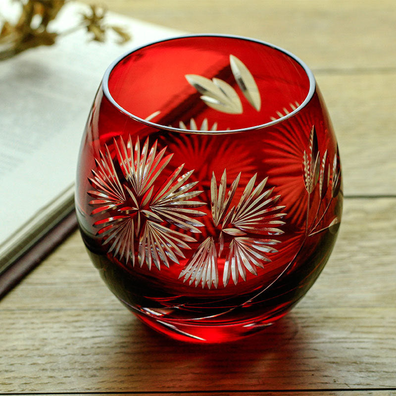 Edo Kiriko Red Blue Green Crystal Glass