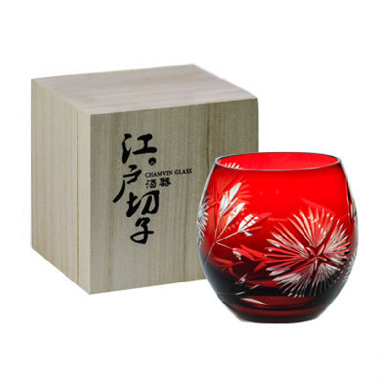 Edo Kiriko Red Blue Green Crystal Glass