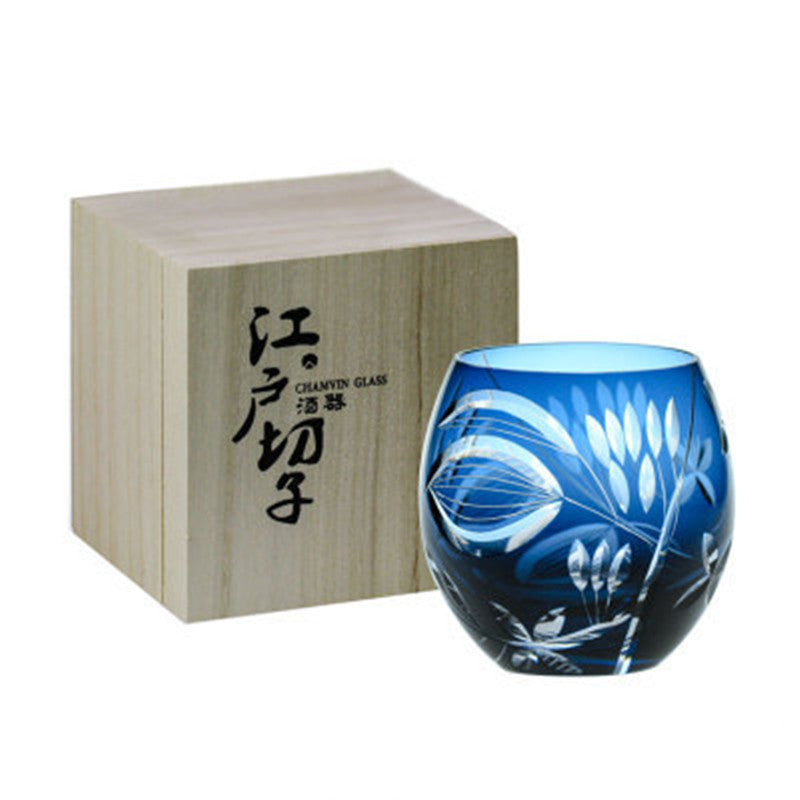 Edo Kiriko Red Blue Green Crystal Glass