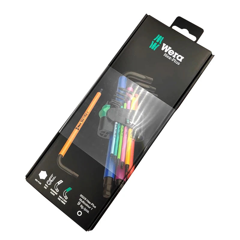 WERA Tools 9 Pieces Metric Long Arm Hex Key Sets Multicolour 950 SPKL/9 SM N SB BlackLaser