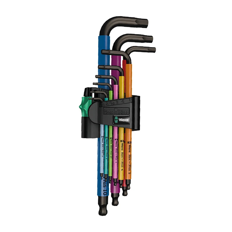 WERA Tools 9 Pieces Metric Long Arm Hex Key Sets Multicolour 950 SPKL/9 SM N SB BlackLaser