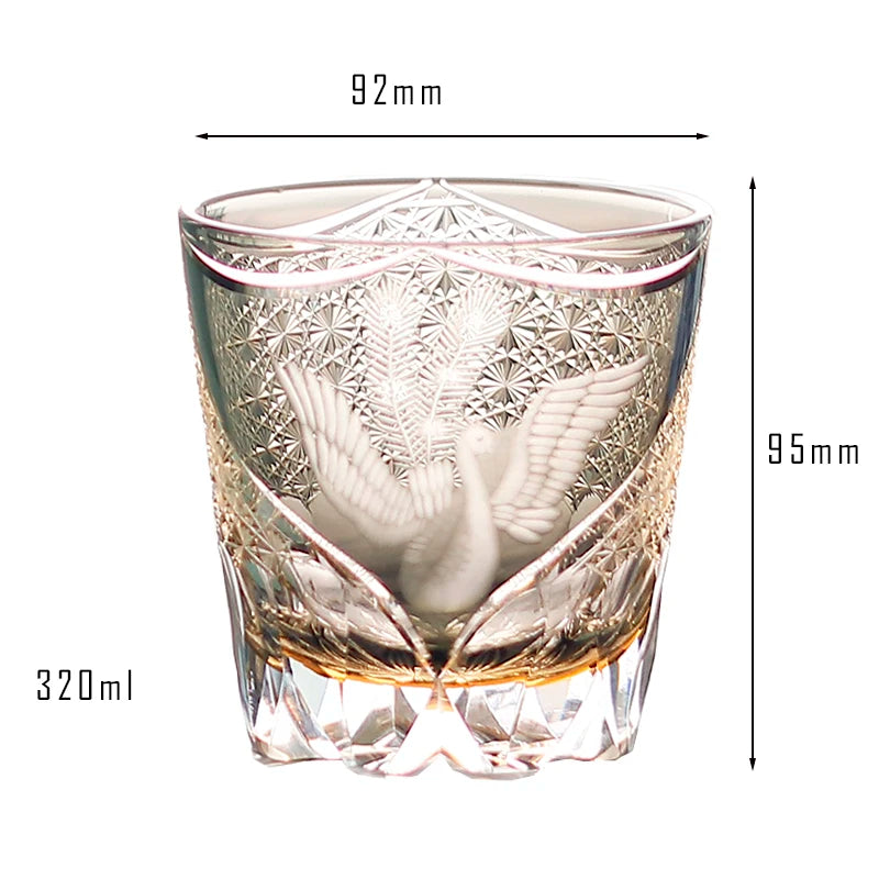 Edo Kiriko Phoenix Crystal Glass