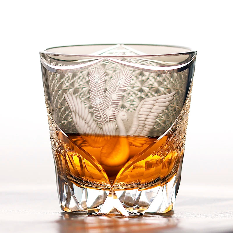 Edo Kiriko Phoenix Crystal Glass