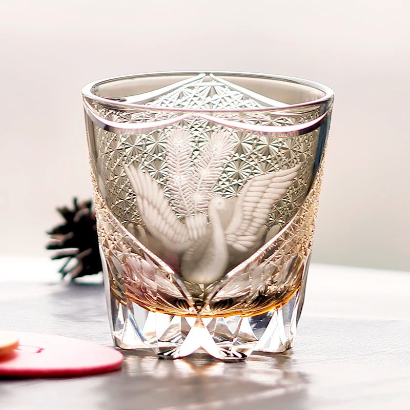 Edo Kiriko Phoenix Crystal Glass