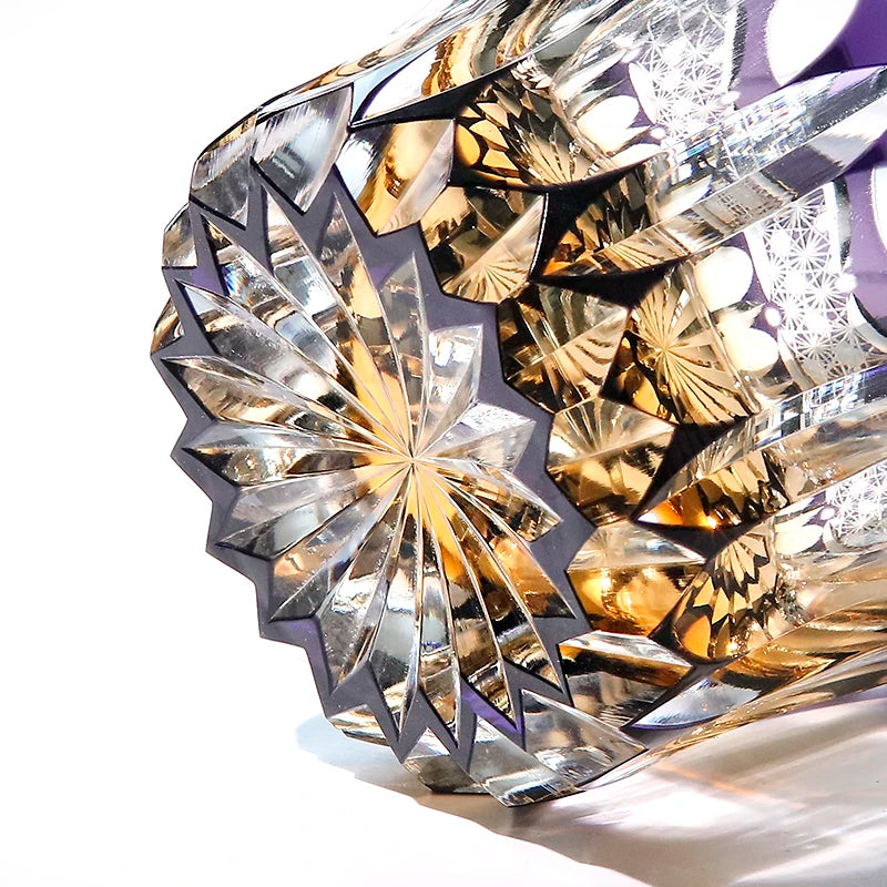 Edo Kiriko Violet Amethyst Crystal Glass