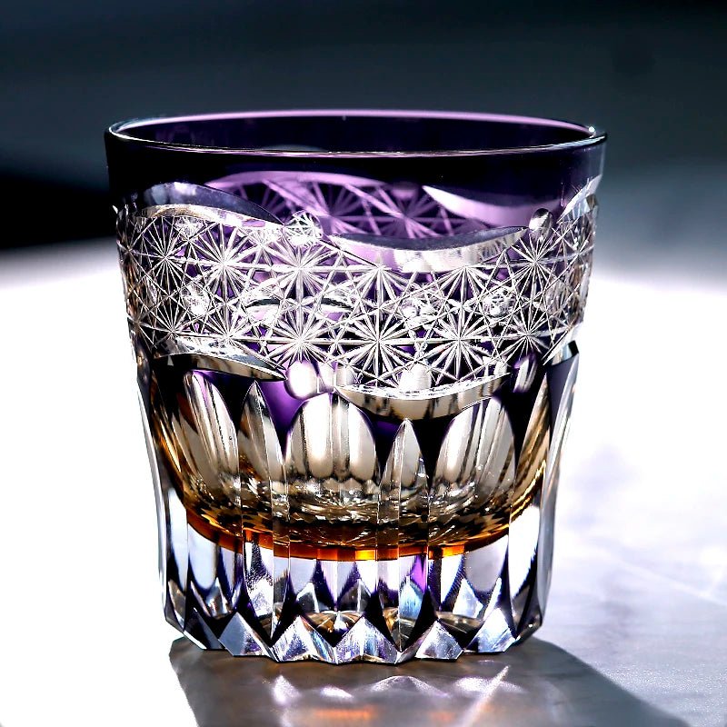 Edo Kiriko Violet Amethyst Crystal Glass