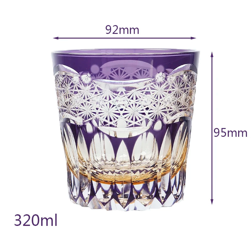 Edo Kiriko Violet Amethyst Crystal Glass