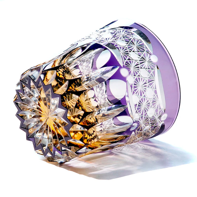 Edo Kiriko Violet Amethyst Crystal Glass