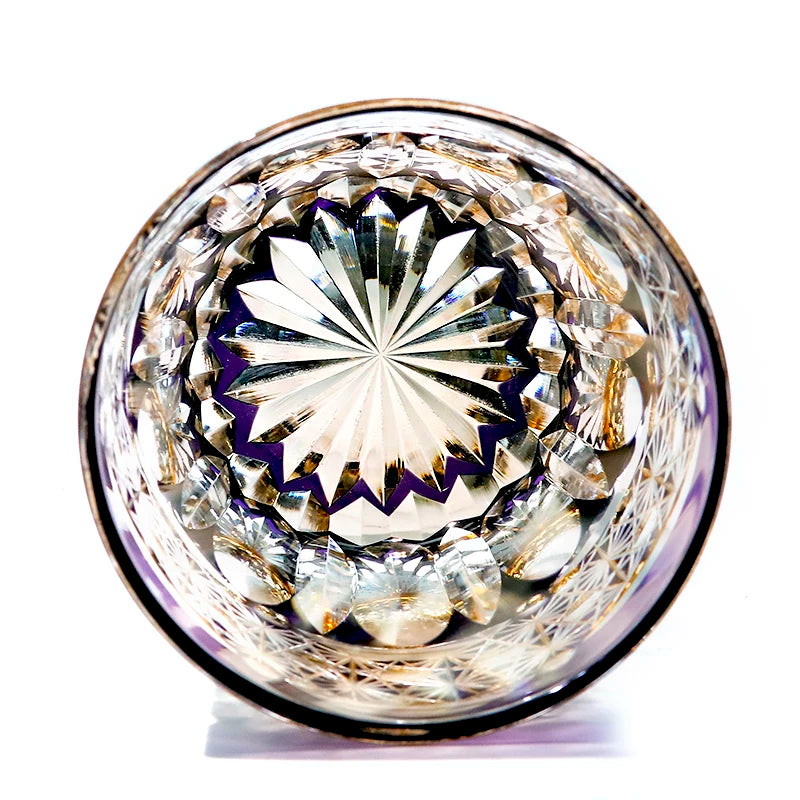 Edo Kiriko Violet Amethyst Crystal Glass